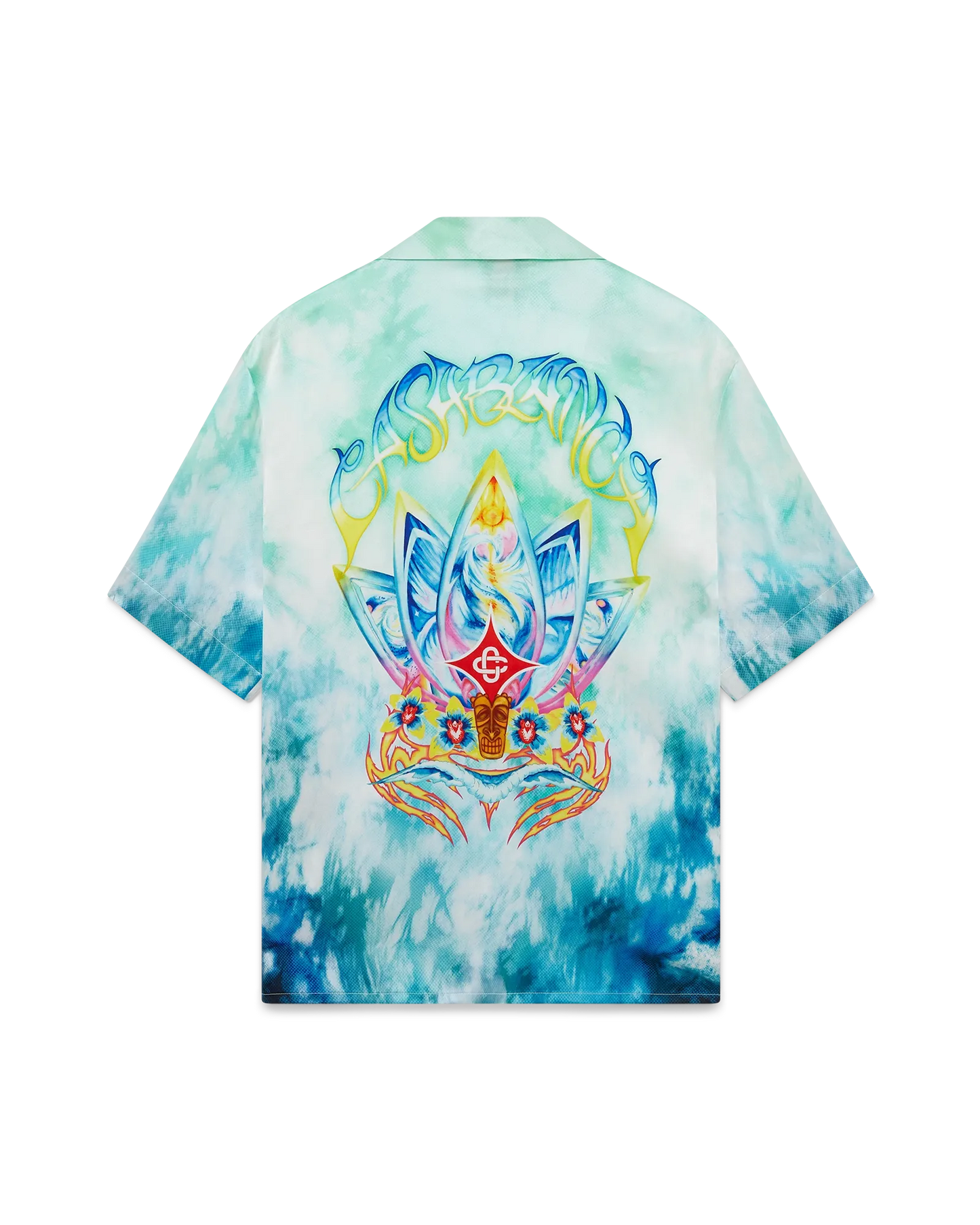 Surf Lotus Short Sleeve Silk Shirt