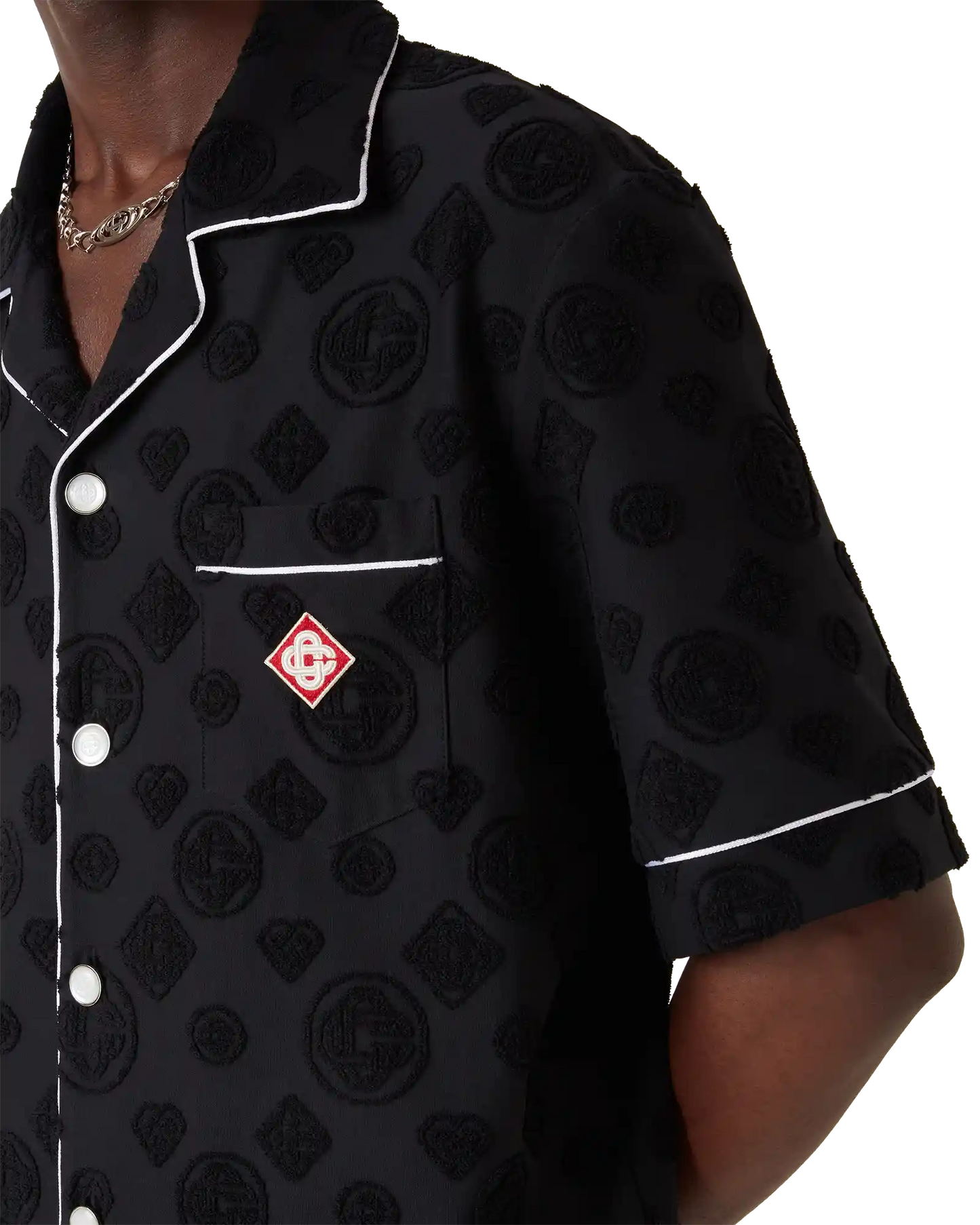 Towelling Monogram Short Sleeve Shirt