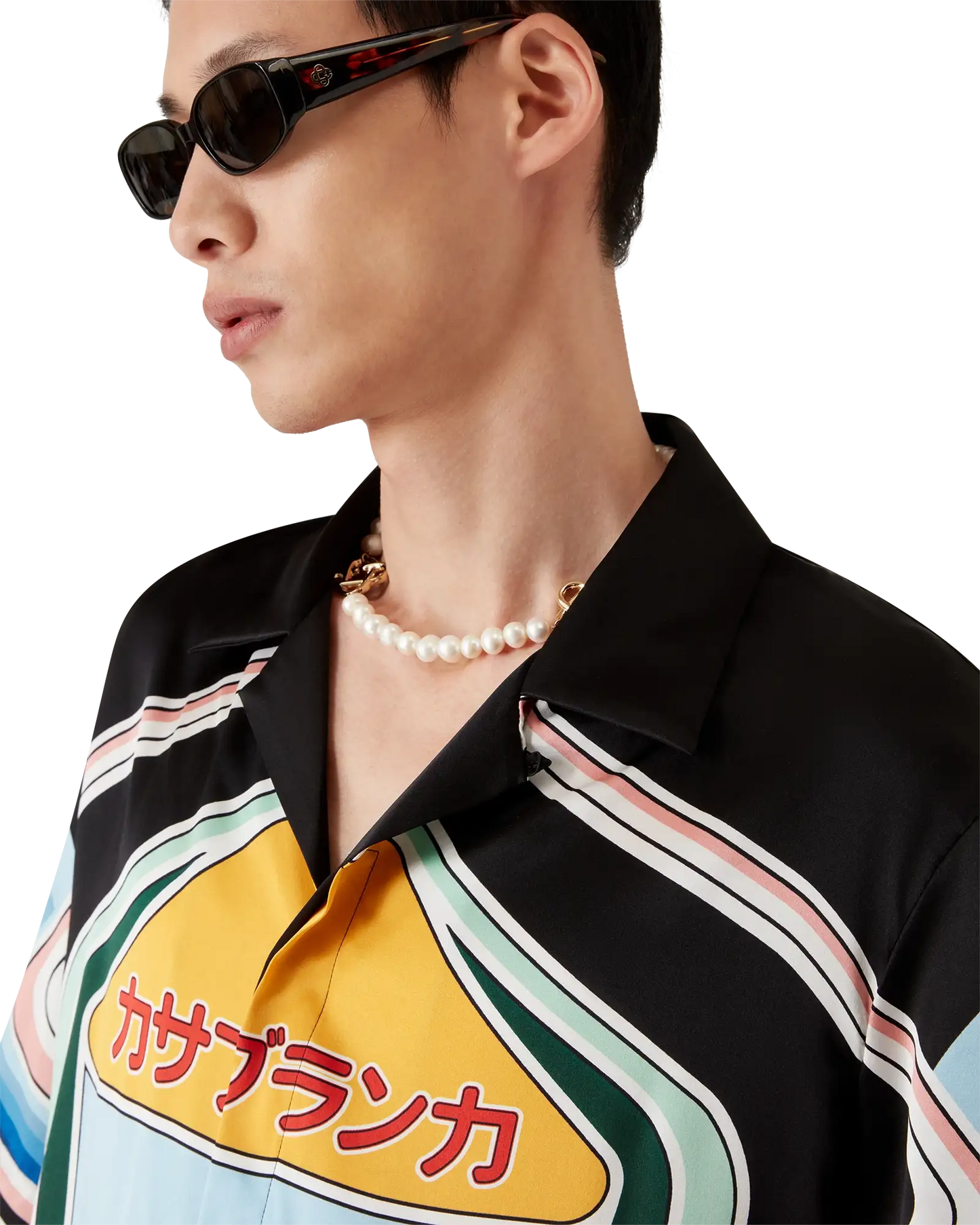 Graphic Mountain Short Sleeve Silk Shirt