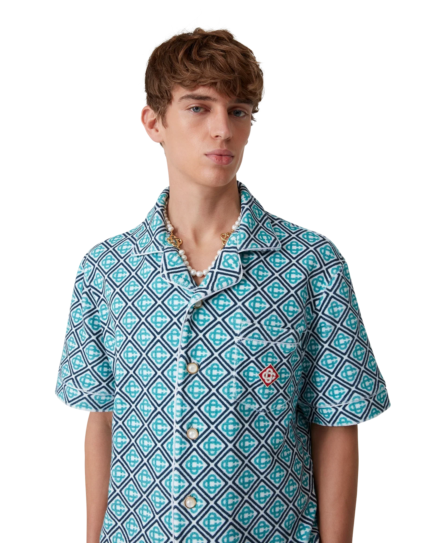 Monogram Short Sleeve Towelling Shirt