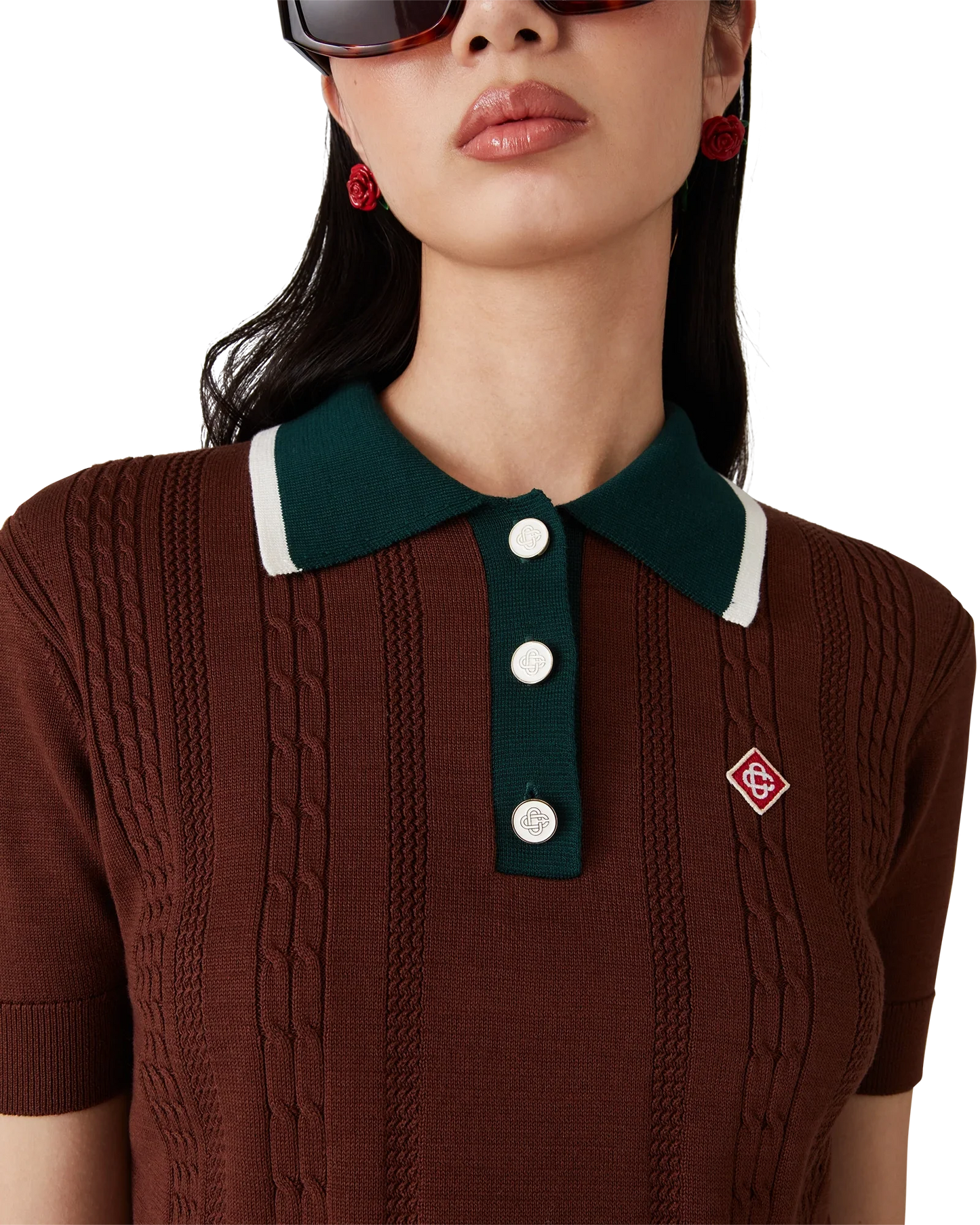 Cable Knit Polo Shirt