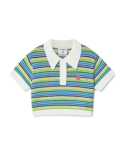 Children's Stripe Short Sleeve Crochet Top