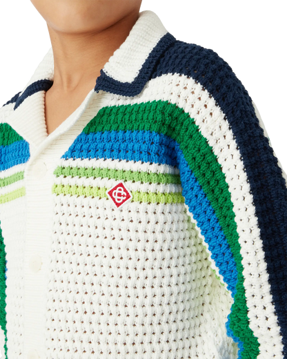 Children's Tennis Stripe Long Sleeve Knit Shirt