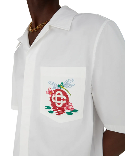 Cotton Poplin Embroidered Short Sleeve Shirt