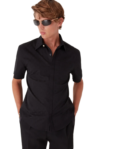 Cotton Monogram Short Sleeve Shirt