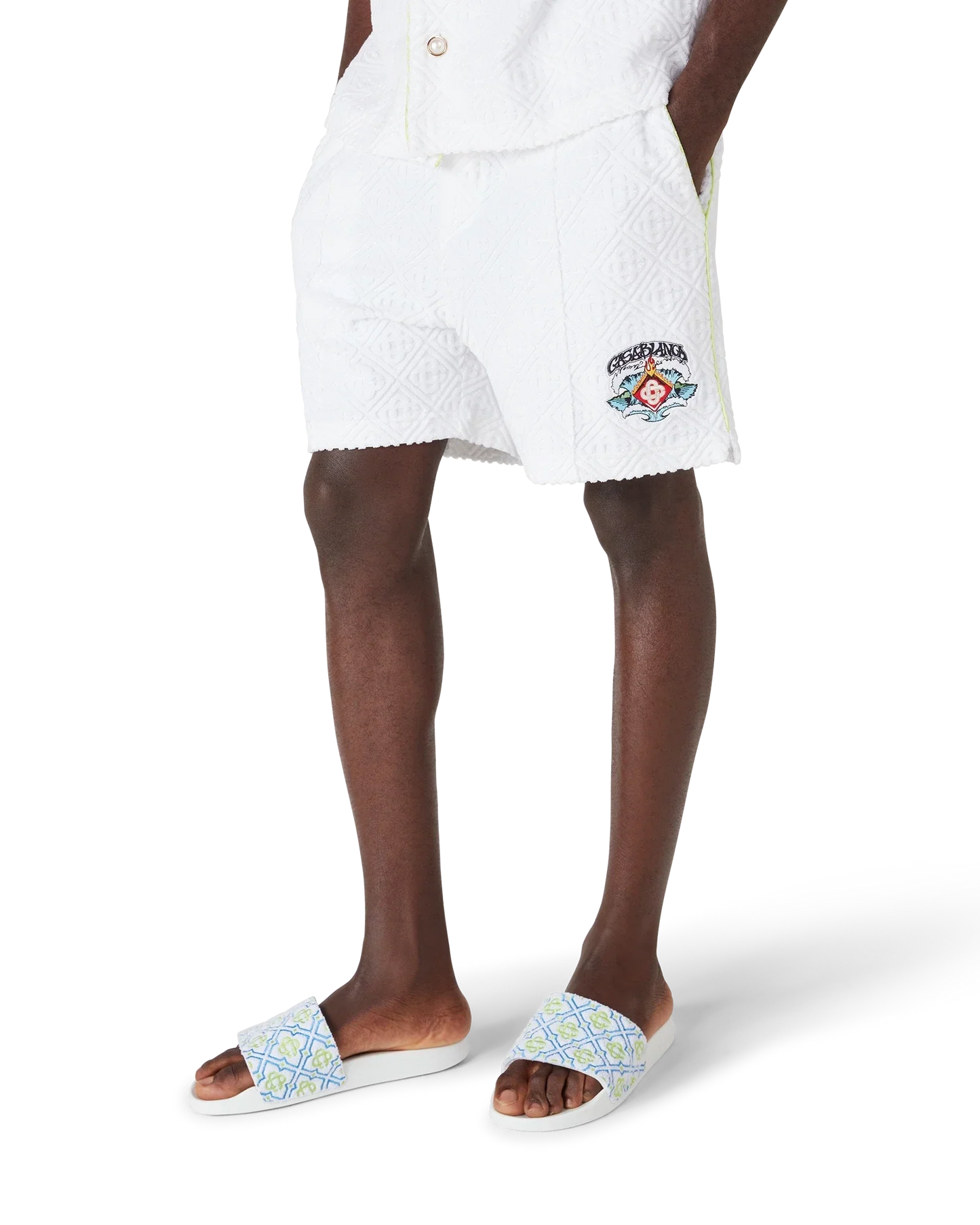 White Towelling Shorts