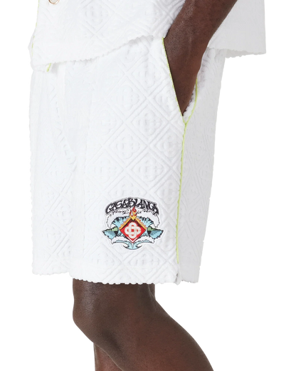 White Towelling Shorts