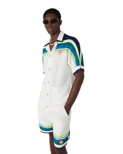 Stripe Short Sleeve Knitted Shirt