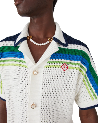 Stripe Short Sleeve Knitted Shirt