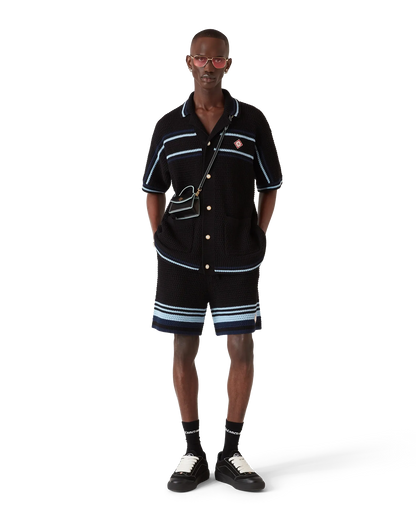 Tennis Cotton Crochet Short Sleeve Shirt