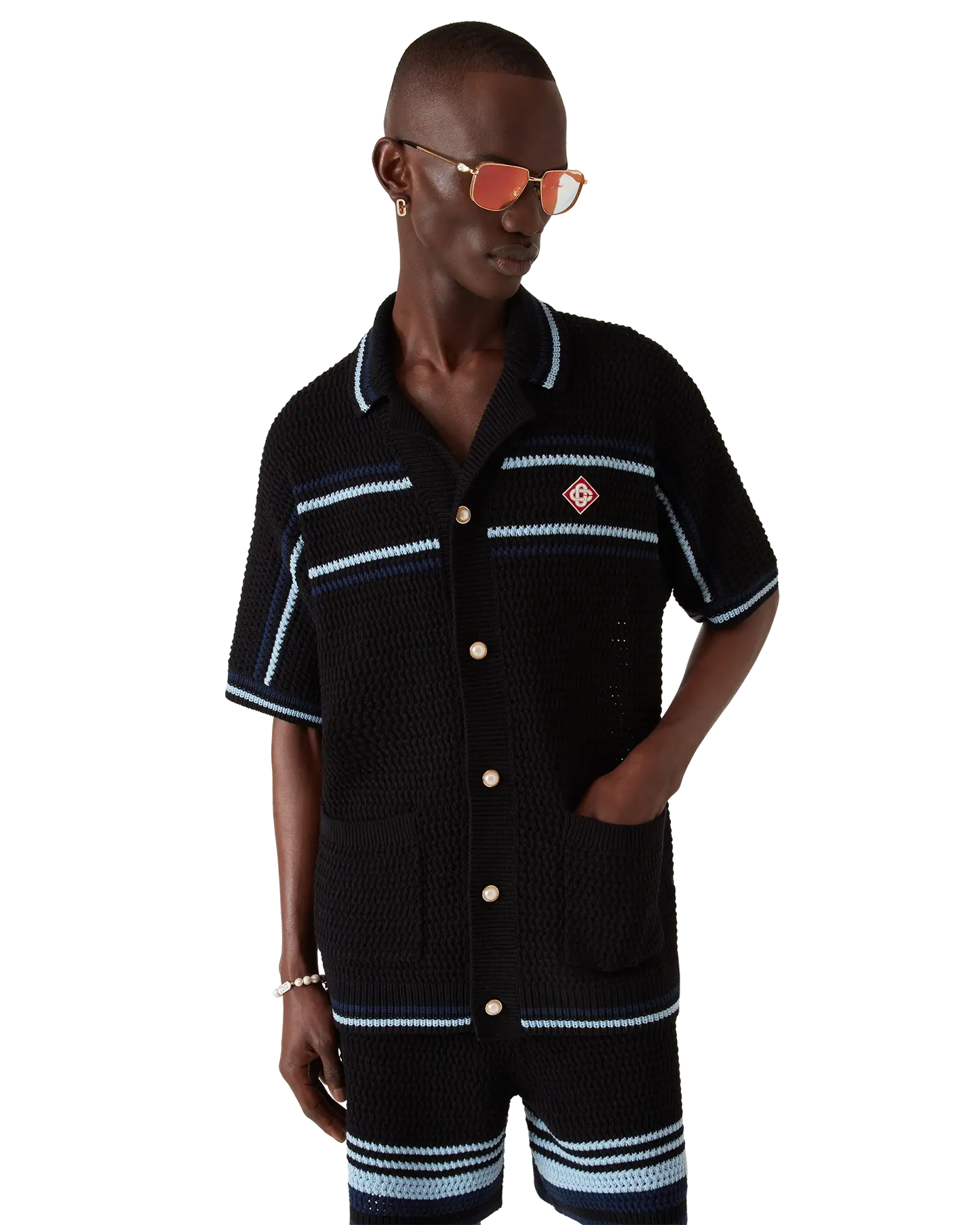 Tennis Cotton Crochet Short Sleeve Shirt
