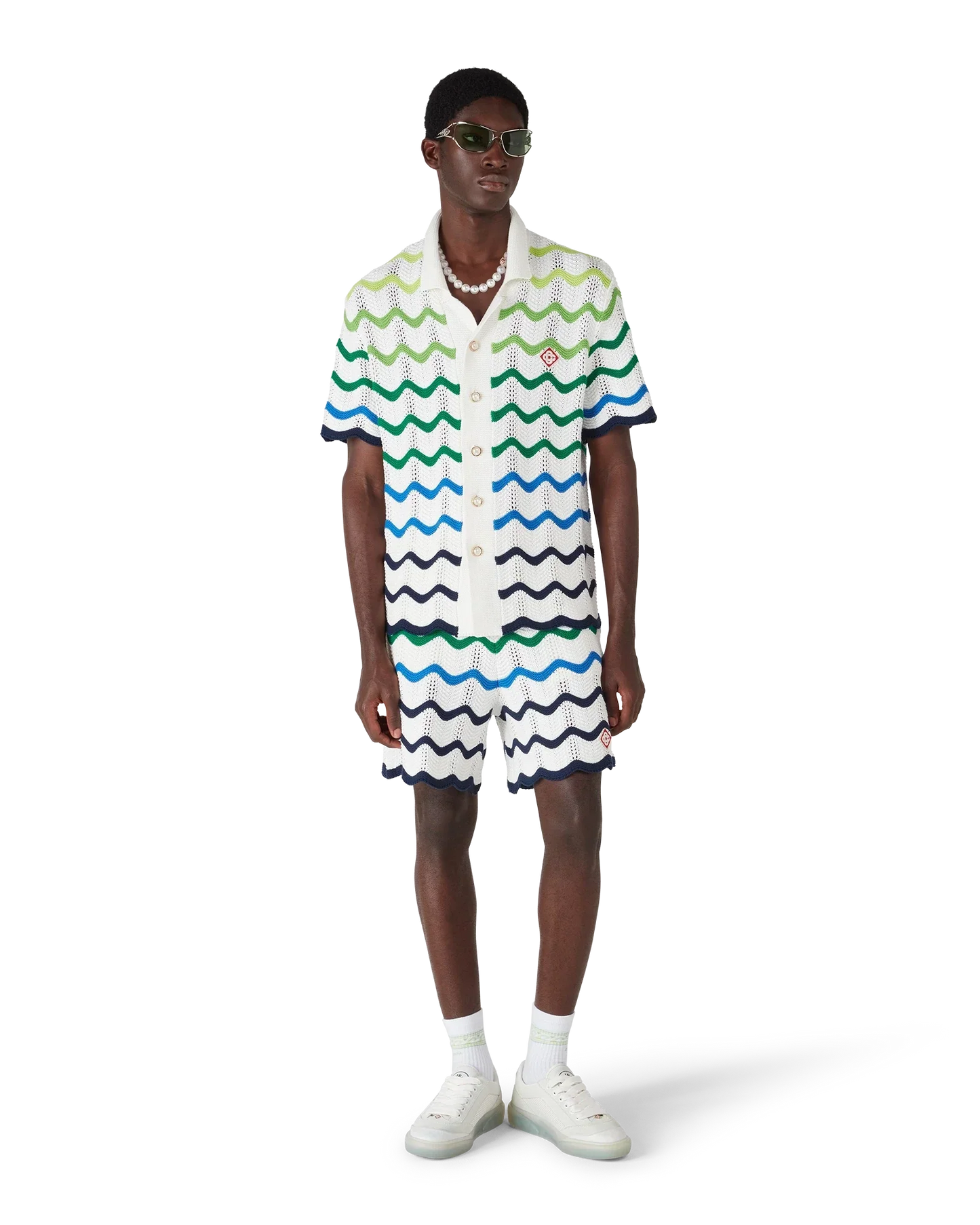 Wave Short Sleeve Knitted Shirt