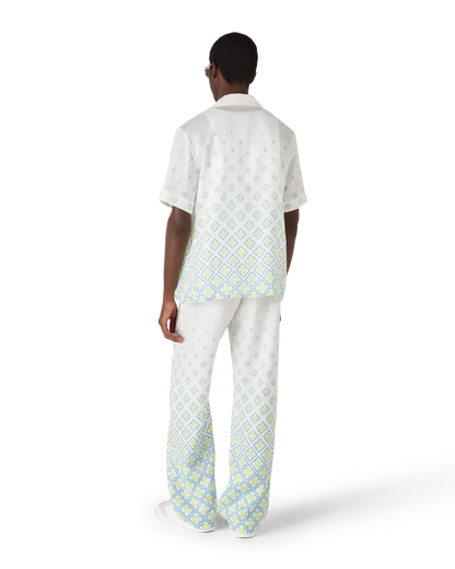 Degrade Monogram Short Sleeve Linen Shirt
