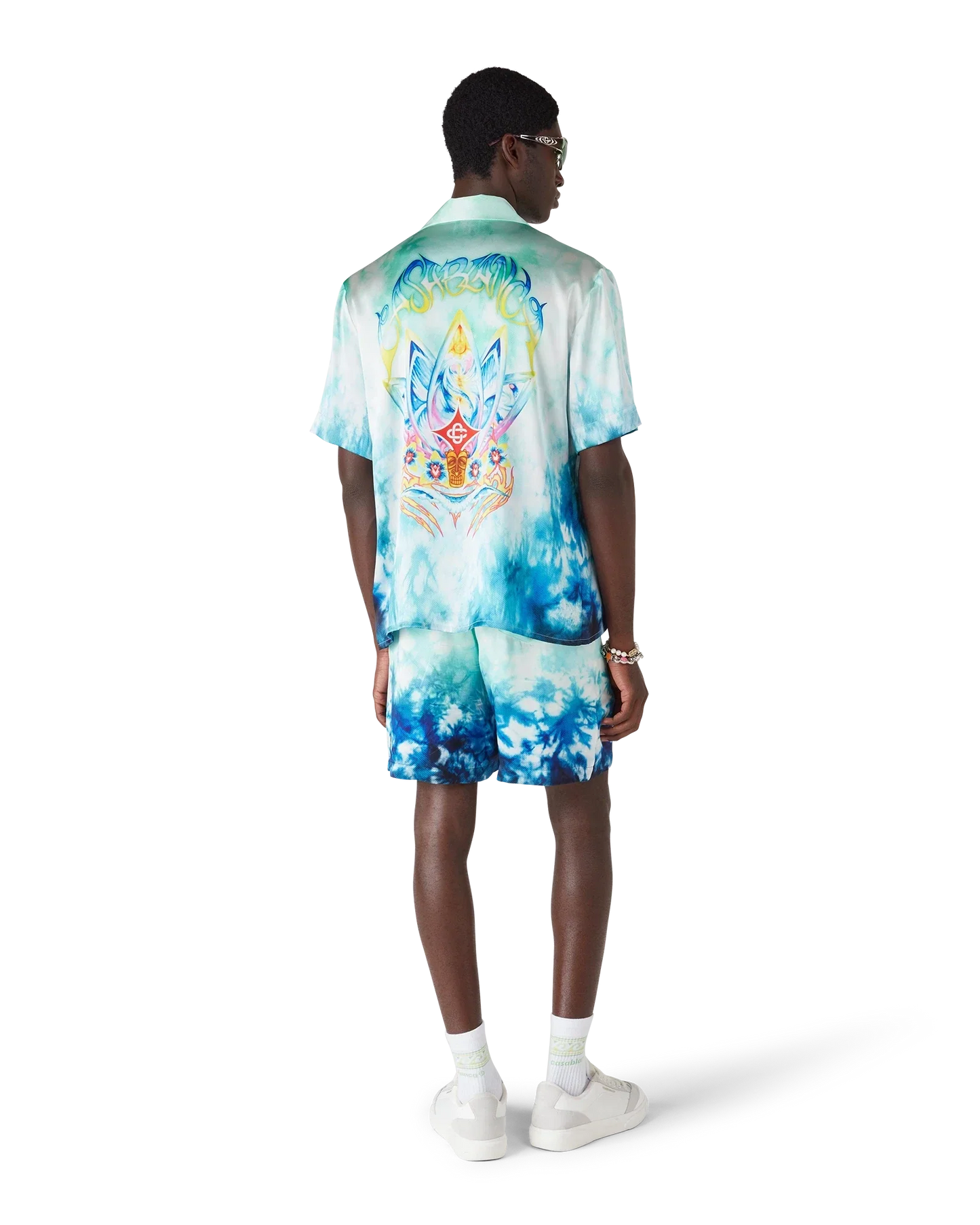 Surf Lotus Short Sleeve Silk Shirt