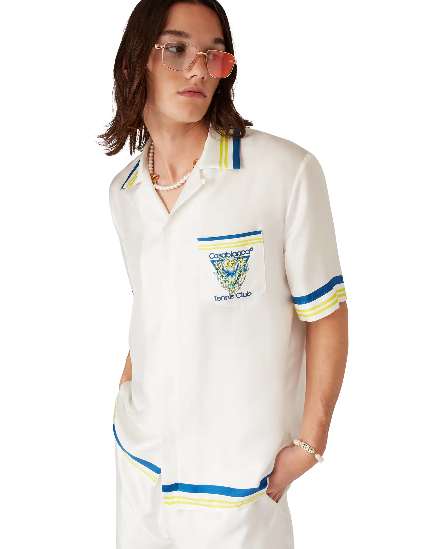Tennis Club Short Sleeve Silk Shirt