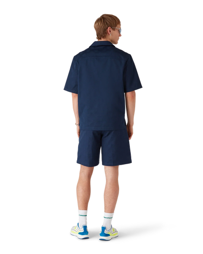 Navy Monogram Short Sleeve Shirt