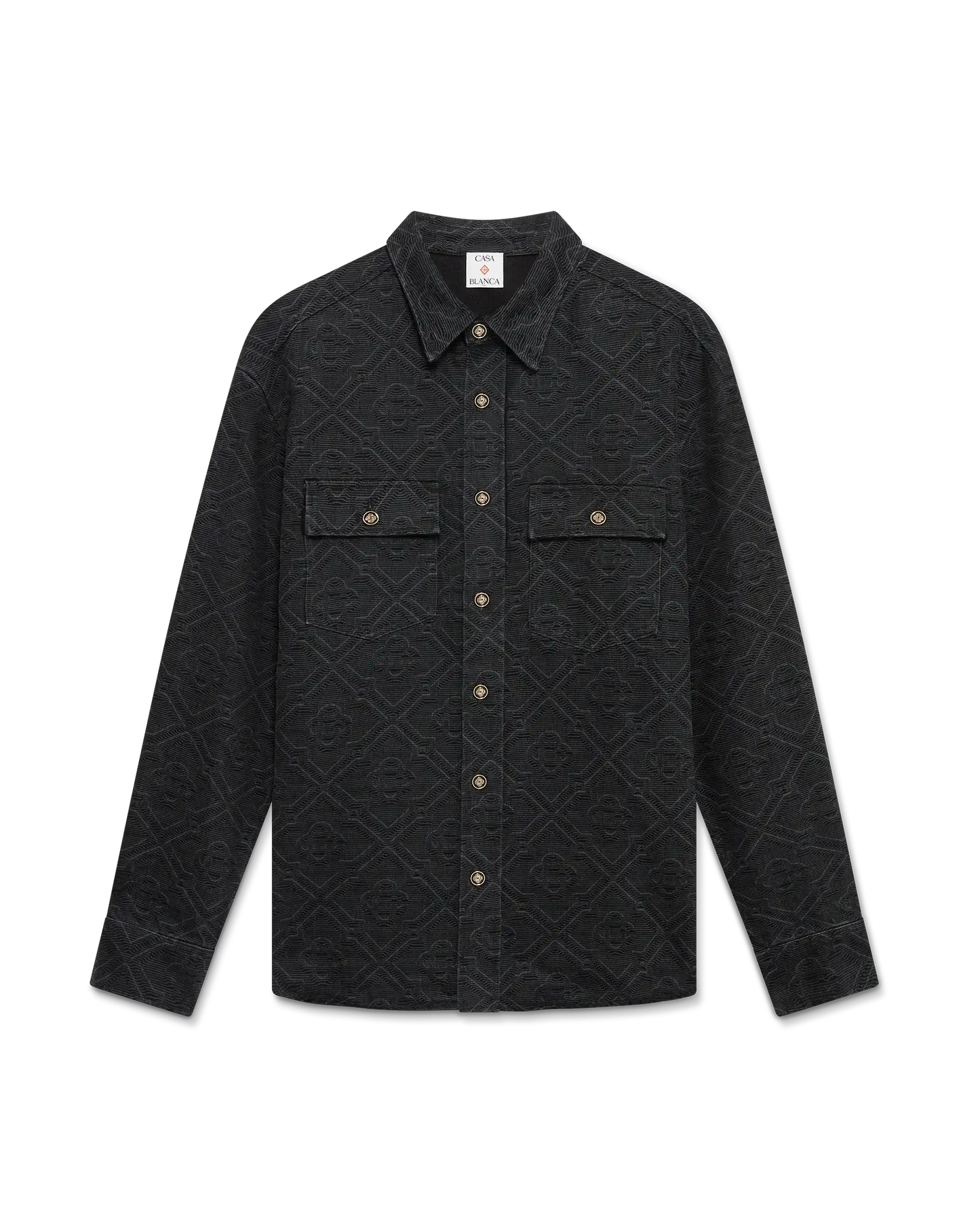 Black Laser Long Sleeve Denim Shirt