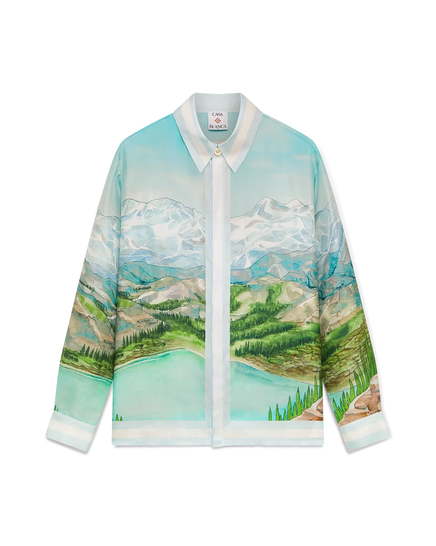 Dalmatian A La Montange Long Sleeve Silk Shirt