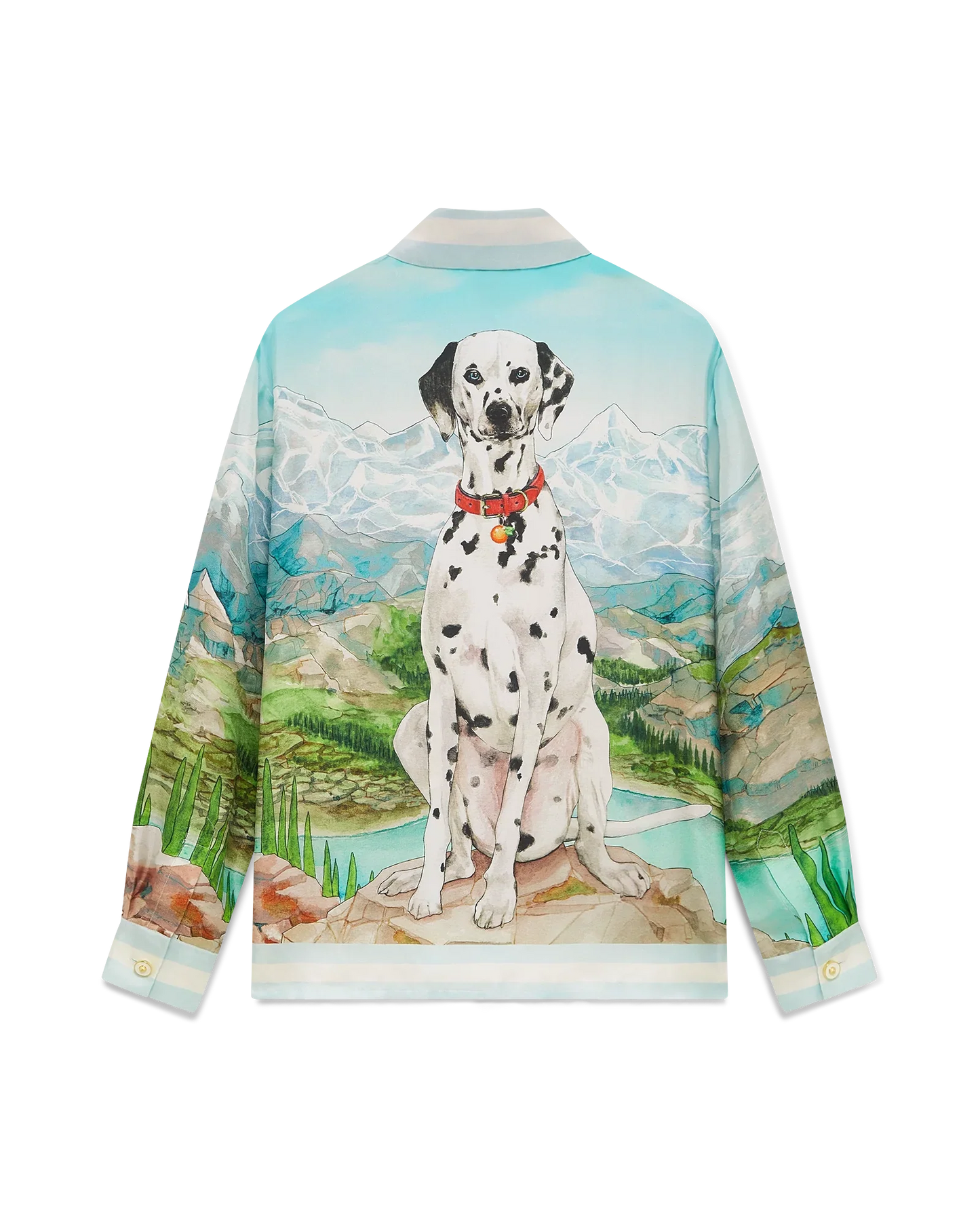 Dalmatian A La Montange Long Sleeve Silk Shirt