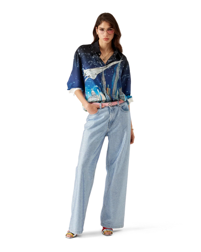 Vol De Nuit Long Sleeve Silk Shirt