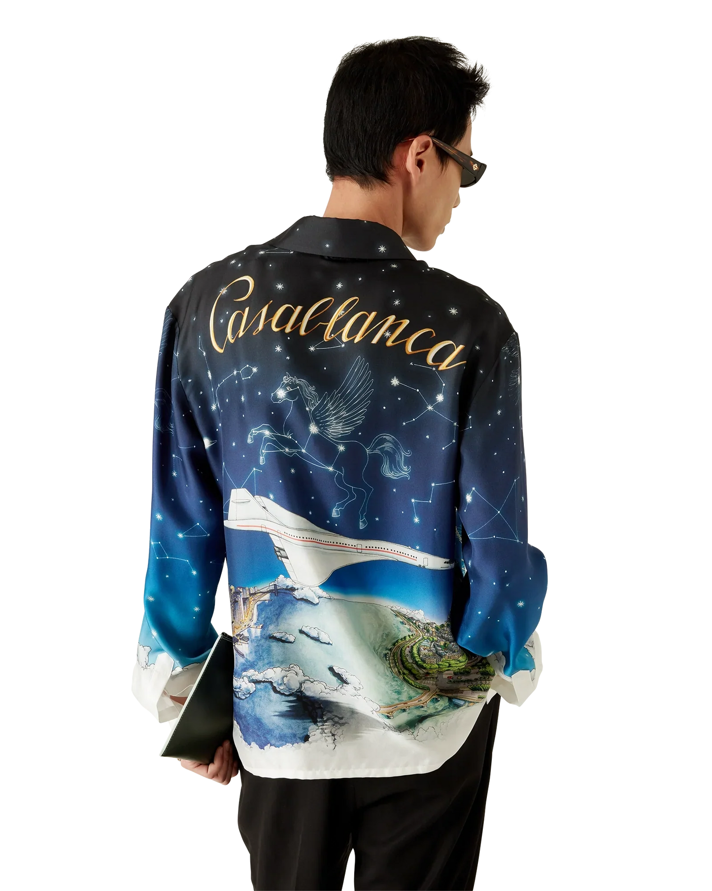 Vol De Nuit Long Sleeve Silk Shirt