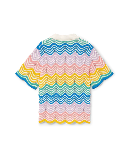 Gradient Wave Knit Shirt