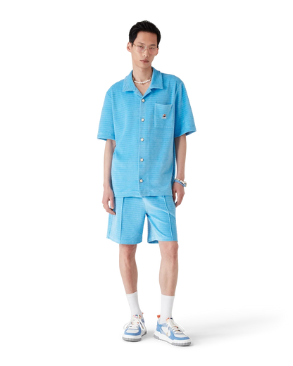 Velour Short Sleeve Stripe Shirt