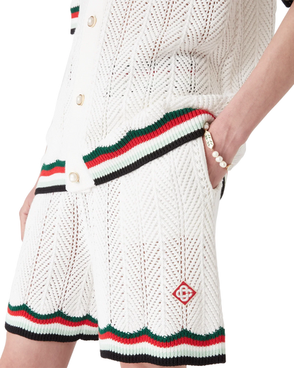 Cotton Chevron Crochet Shorts
