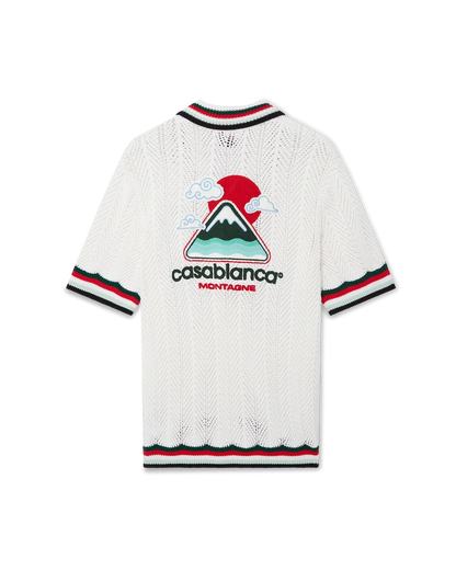 Cotton Montagne Ondulee Short Sleeve Crochet Shirt
