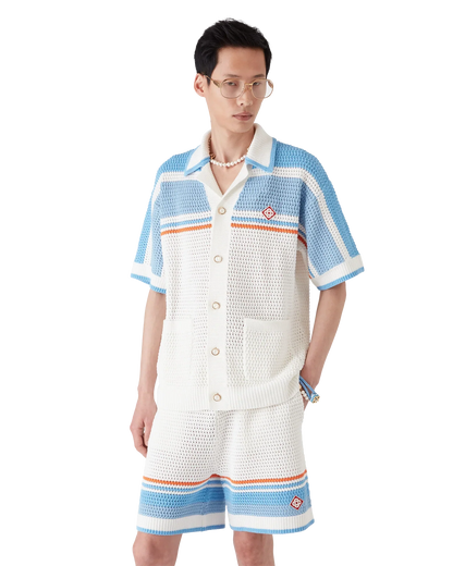 Cotton Tennis Short Sleeve Crochet Shirt