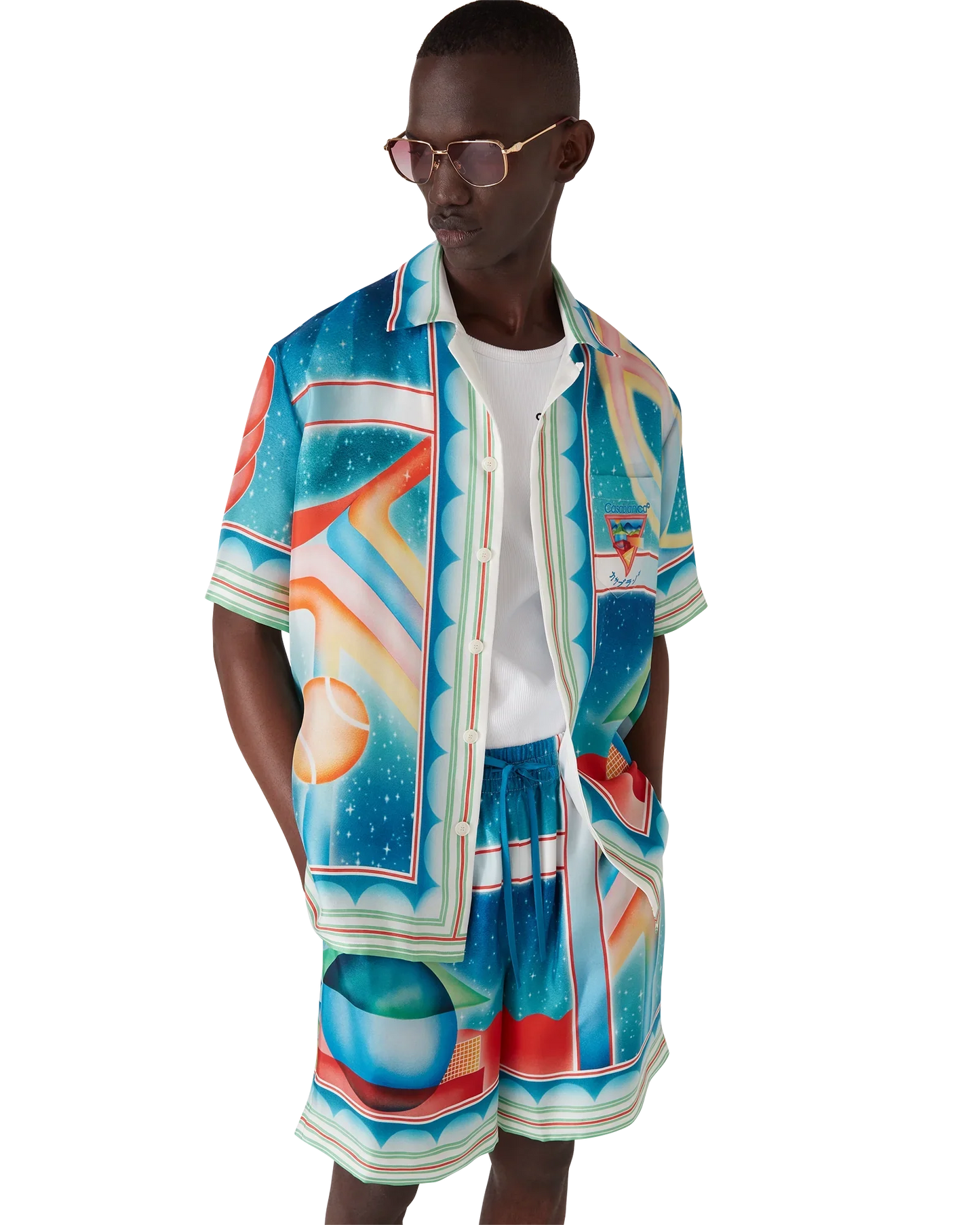 Galaxy Court Short Sleeve Silk Shirt