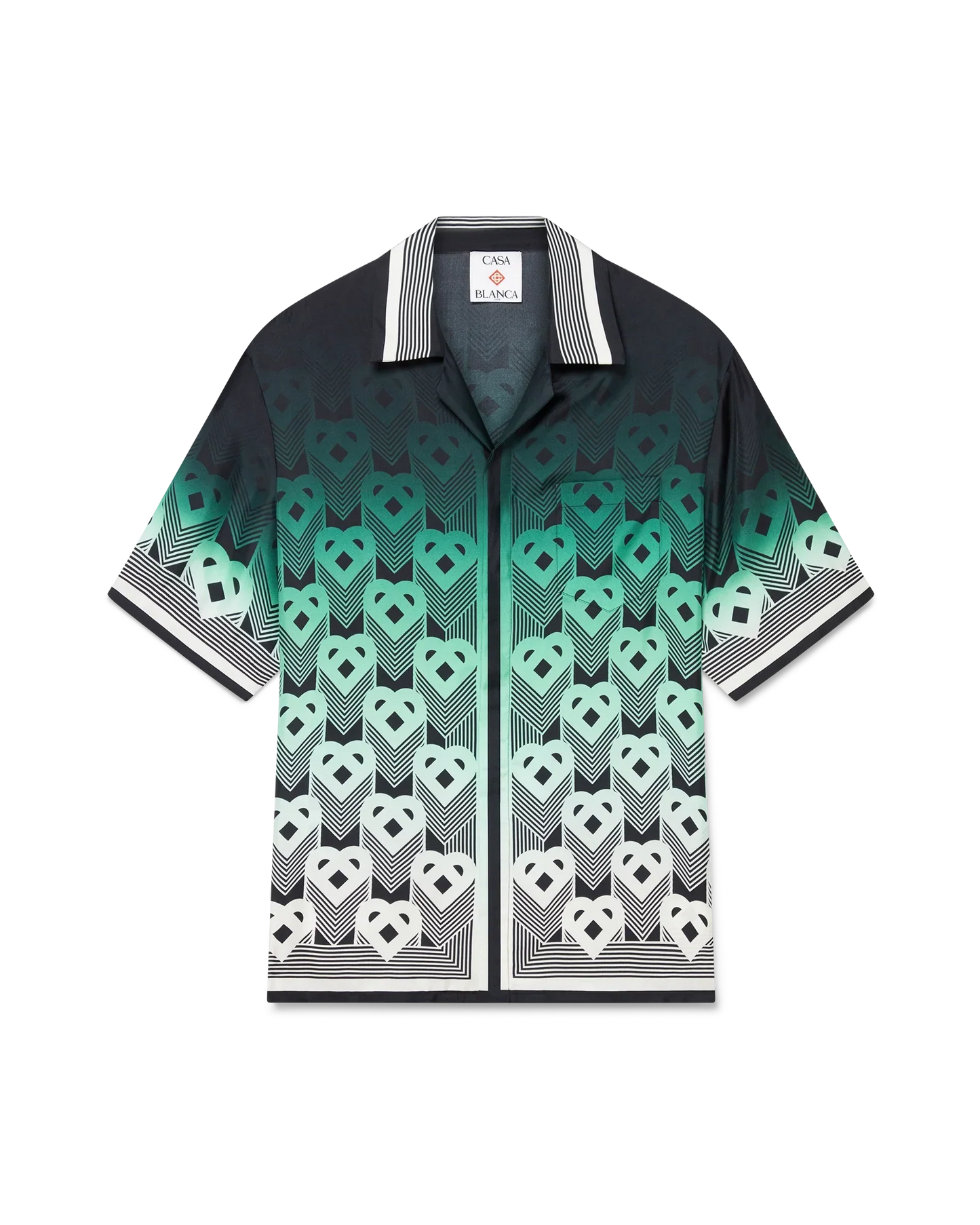 Gradient Monogram Short Sleeve Silk Shirt