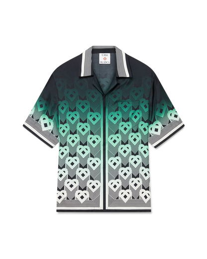 Gradient Monogram Short Sleeve Silk Shirt