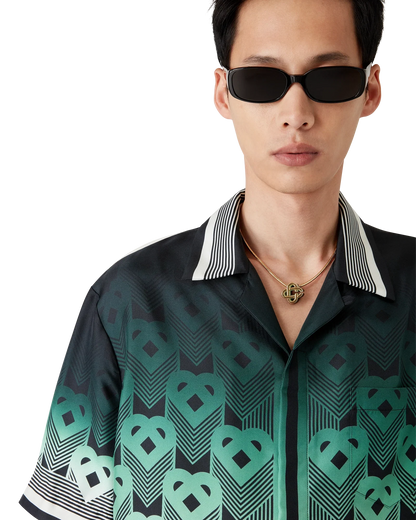 Gradient Monogram Short Sleeve Silk Shirt