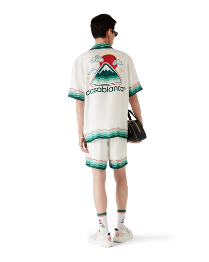 Montagne Ondulée Short Sleeve Silk Shirt