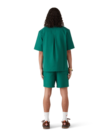 Cotton Monogram Short Sleeve Jacquard Shirt