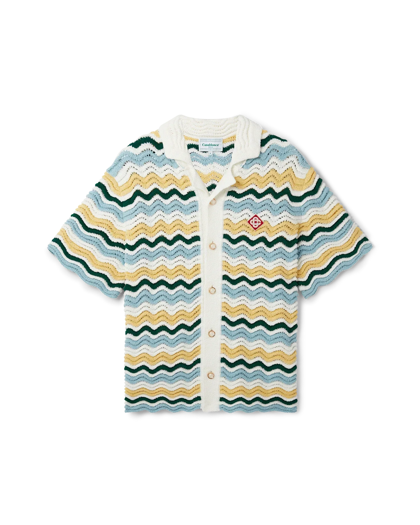 Wavy Short Sleeve Boucle Shirt