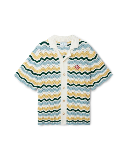 Wavy Short Sleeve Boucle Shirt