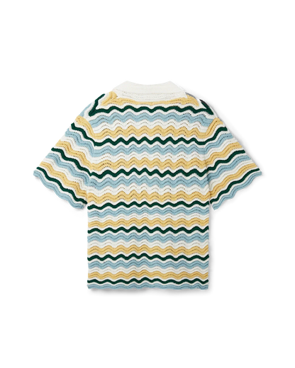 Wavy Short Sleeve Boucle Shirt