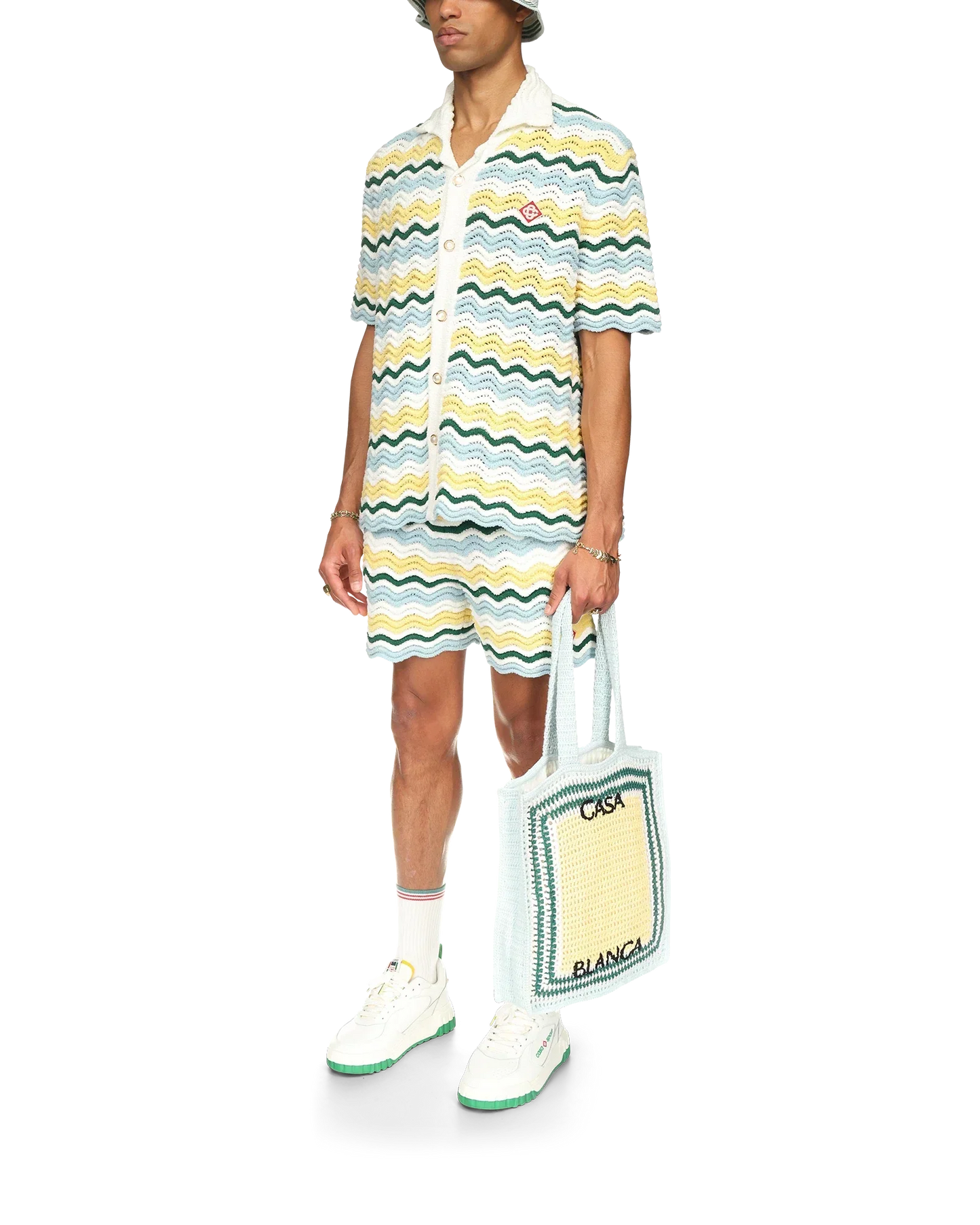 Wavy Short Sleeve Boucle Shirt