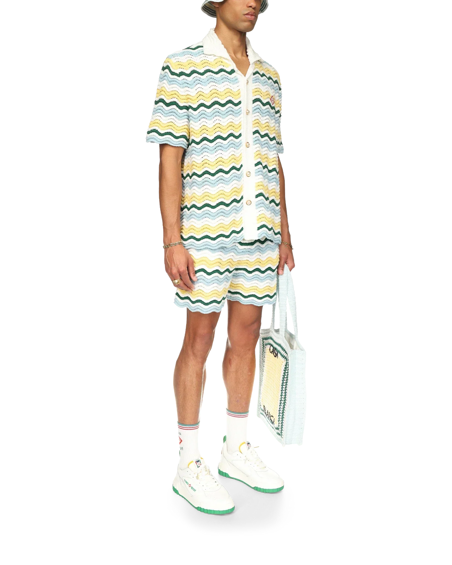 Wavy Short Sleeve Boucle Shirt