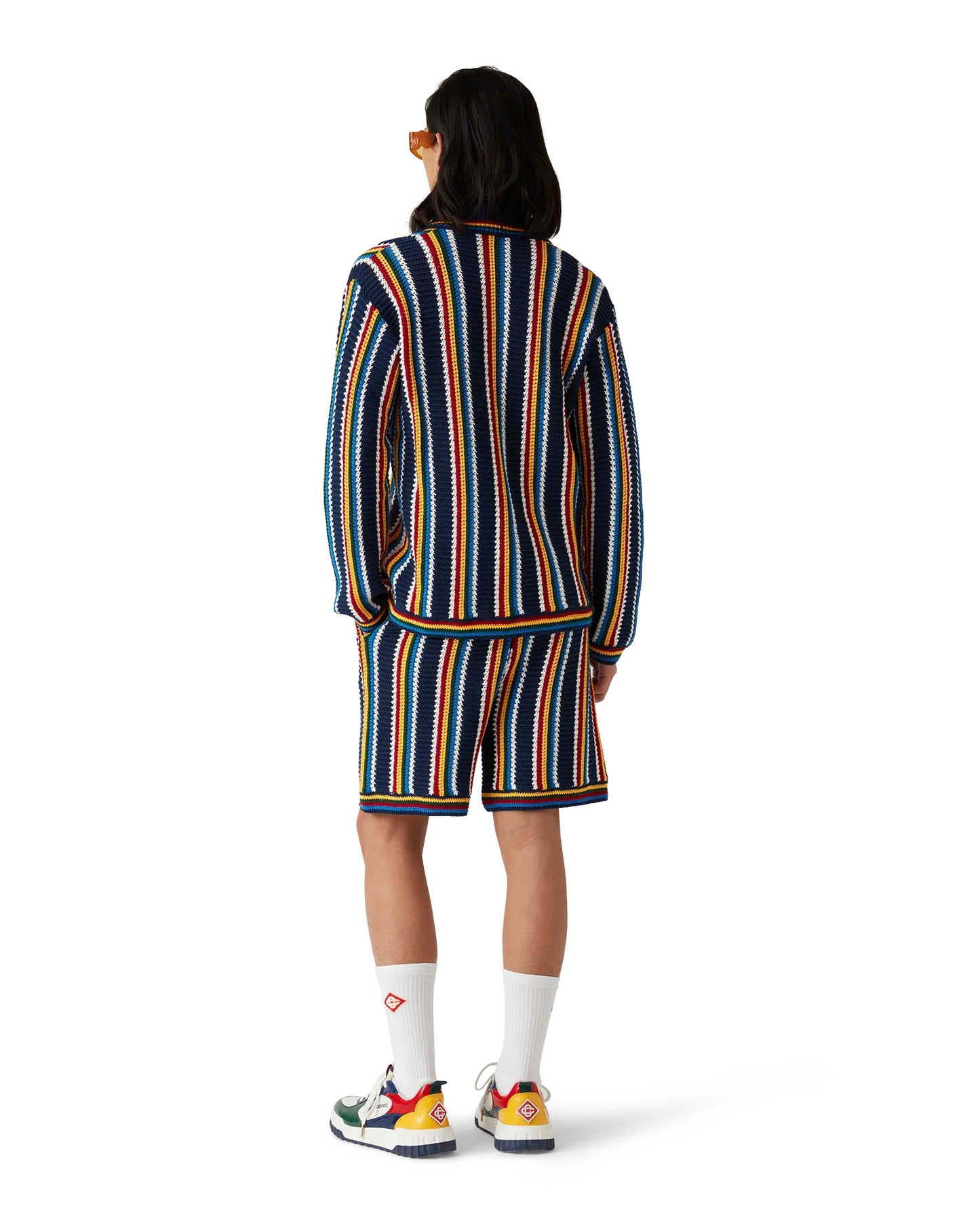 Crochet Long Sleeve Stripe Shirt