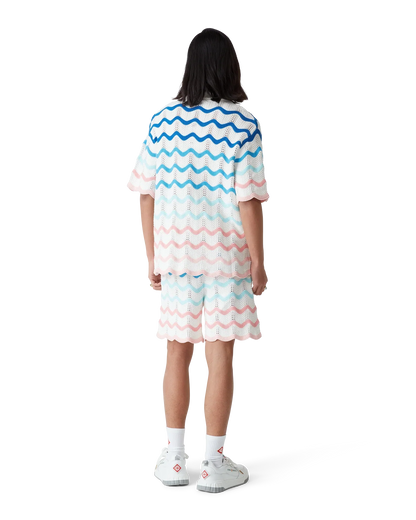 Gradient Wave Crochet Shorts