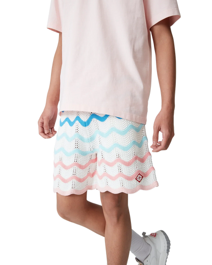 Gradient Wave Crochet Shorts
