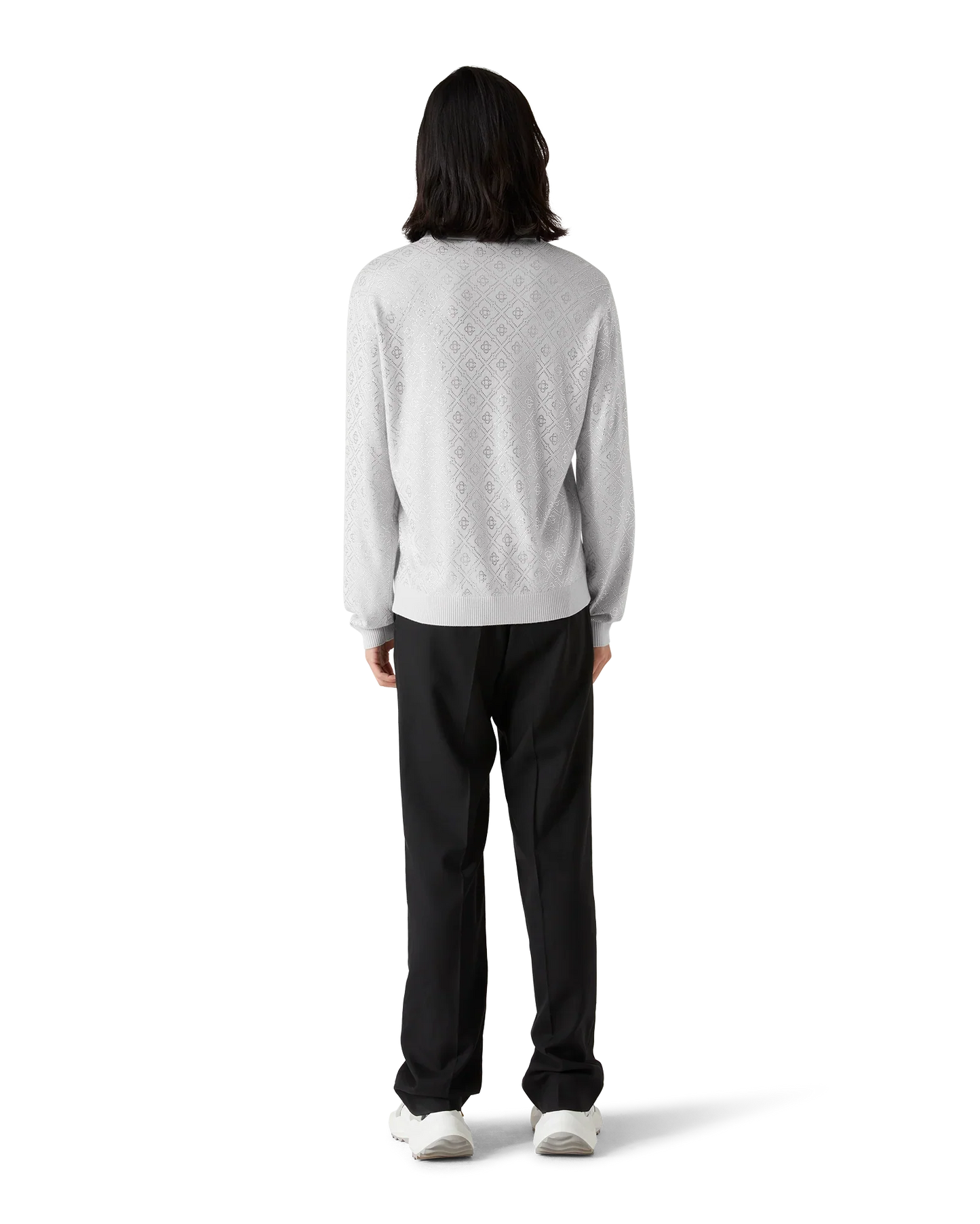 Crystal Monogram Knit Polo Shirt