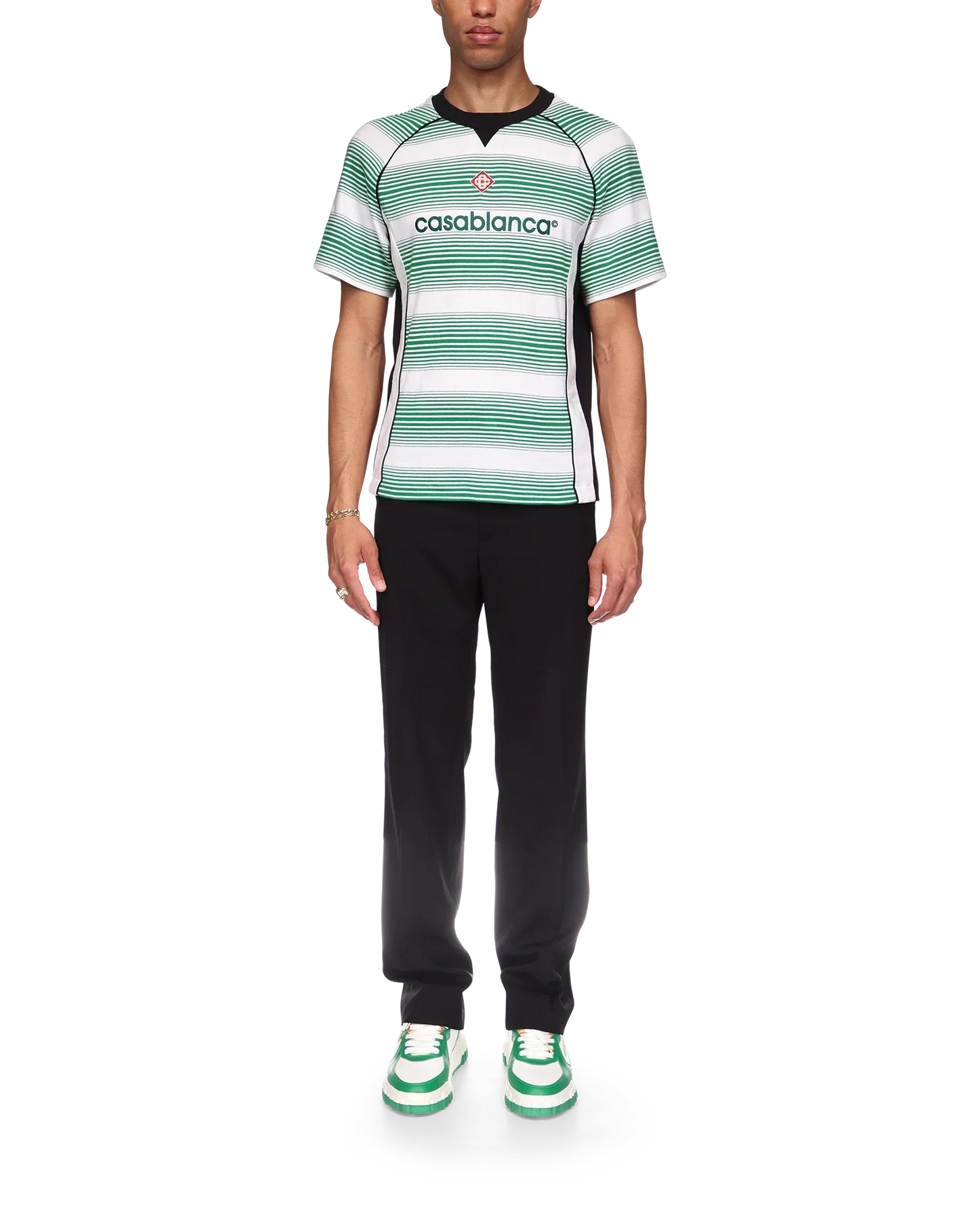 Gradient Stripe Panelled Short Sleeve T-Shirt