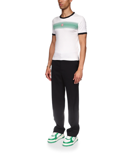 Gradient Stripe Ringer Short Sleeve T-Shirt