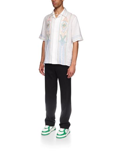 Le Fil De La Musique Short Sleeve Linen Shirt