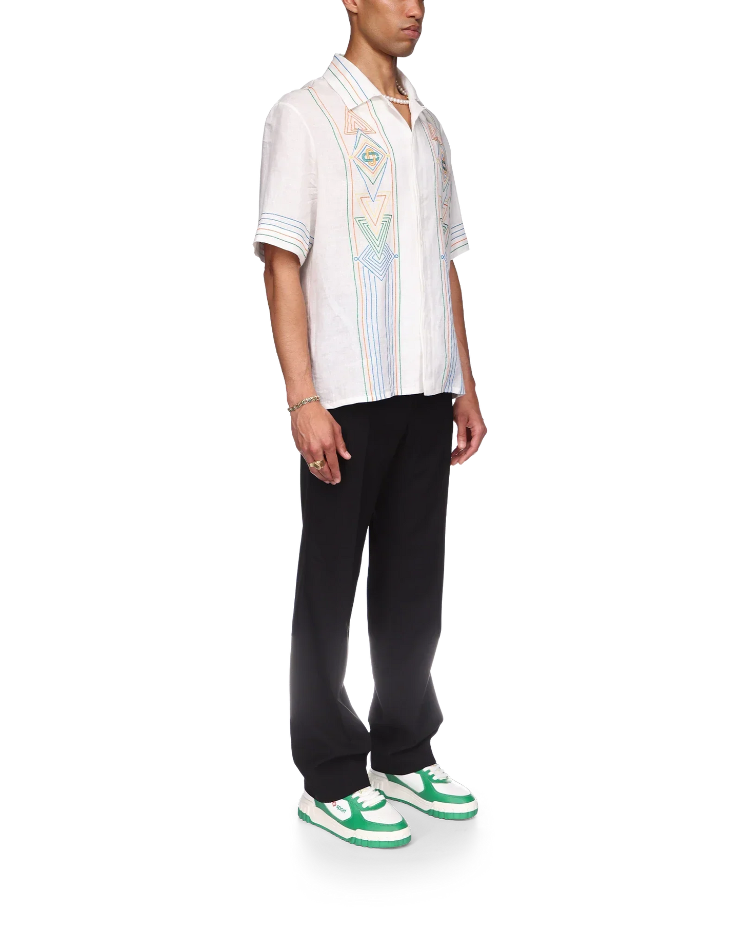Le Fil De La Musique Short Sleeve Linen Shirt