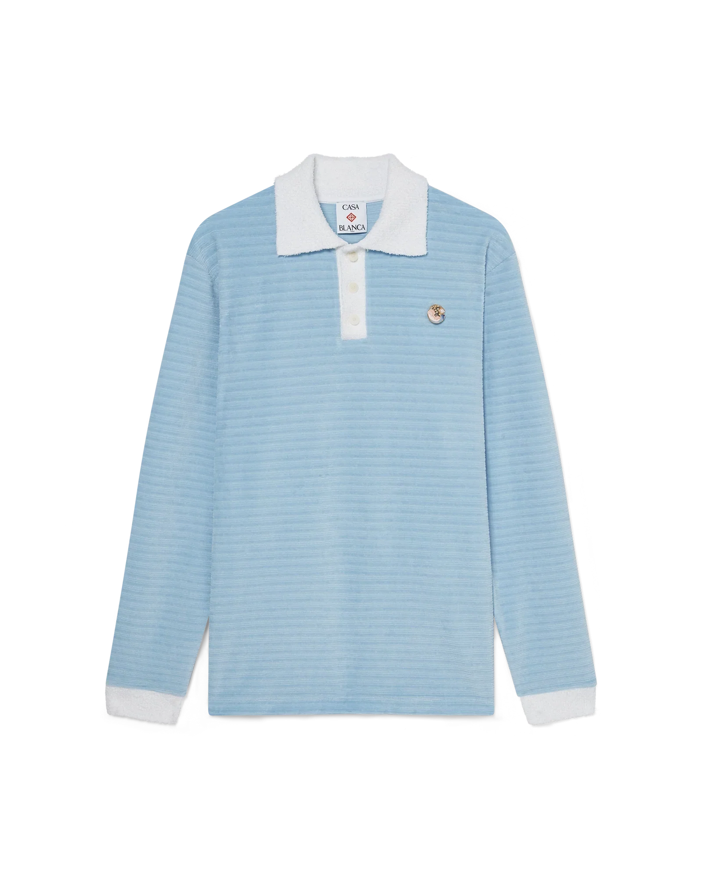 Velour Stripe Polo Shirt